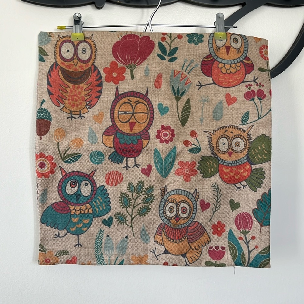 Set of 2 Owl Pillow Covers